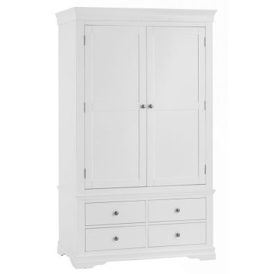 Product photograph of Swafield Wardrobe White Pine 2 Door 4 Drawer from QD stores